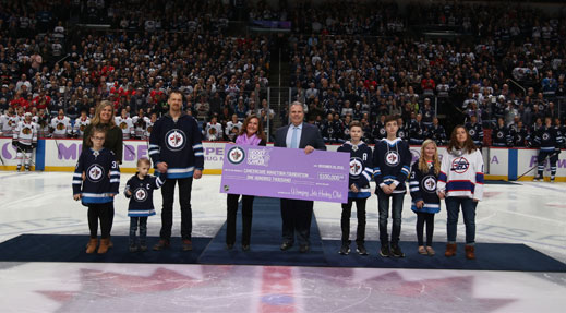 Official winnipeg Jets Levelwear Youth Hockey Fights Cancer Little